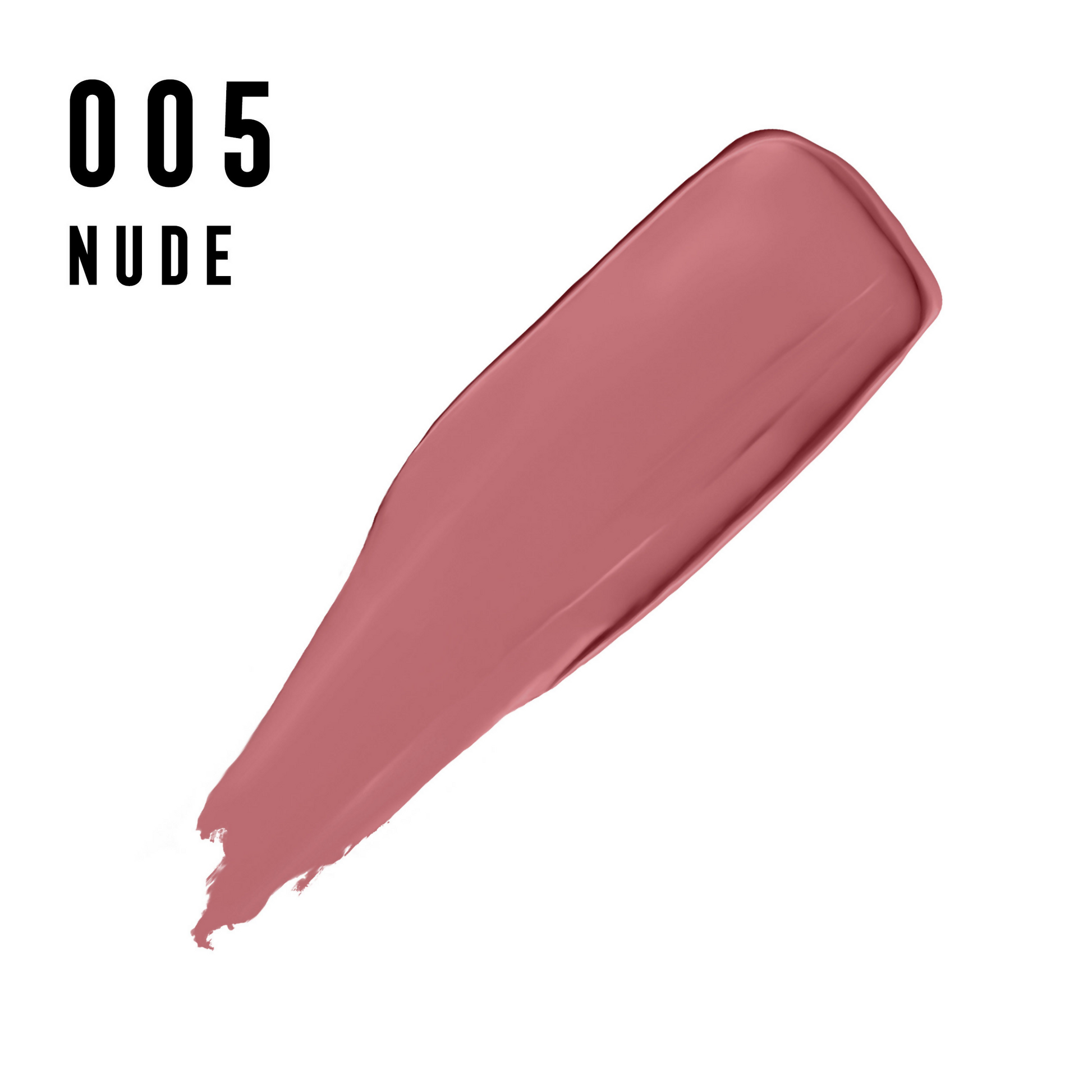 Max Factor Colour Elixir Velvet Matte Lipstick in Nude, showcasing smooth, velvety texture and natural nude shade.