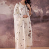 Dhiyona IE Floral Embroidered Thread Work Straight Kurta With Trousers & Dupatta