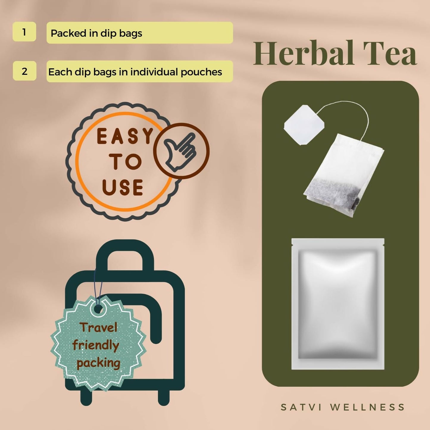 Satvi Wellness Ginger Tea Bags | Herbal Tea