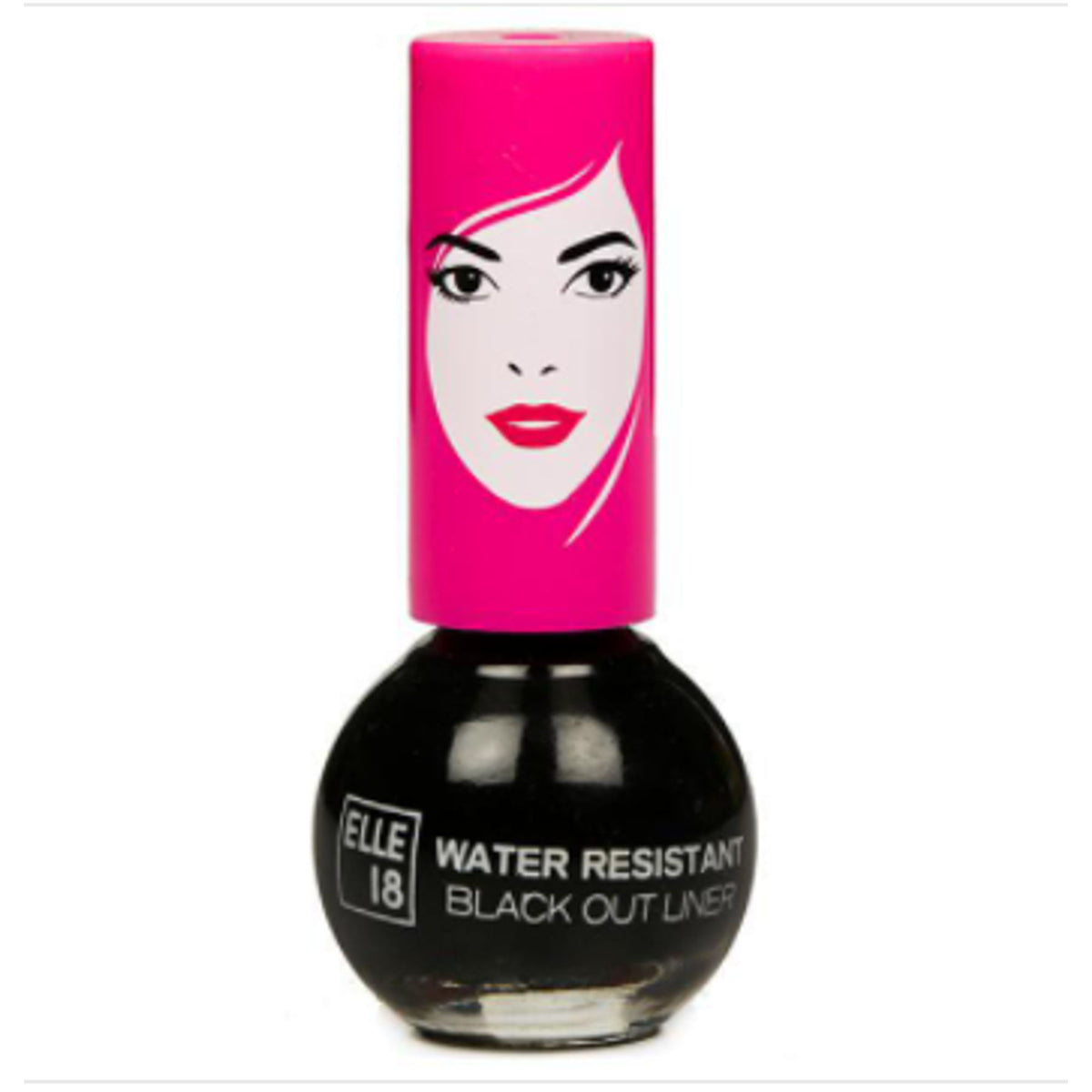 Elle 18 Black Out Liner Eyeliner water-resistant with intense payoff, showing the sleek black eyeliner pencil on a white background.