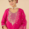 Indyancart IE Women Ethnic Motifs Embroidered Regular Thread Work Kurta with Trousers & With Dupatta