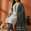 Indyancart Women's Ethnic Motifs Printed Regular Pure Cotton Kurta with Trousers & With Dupatta