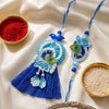 Dhiyona Set Of 2 Peacock Design Bhaiya Bhabhi Rakhi With Roli Chawal Chandan Mishri