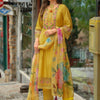 Dhiyona IE Women Floral Embroidered Regular Thread Work Kurta with Trousers & With Dupatta