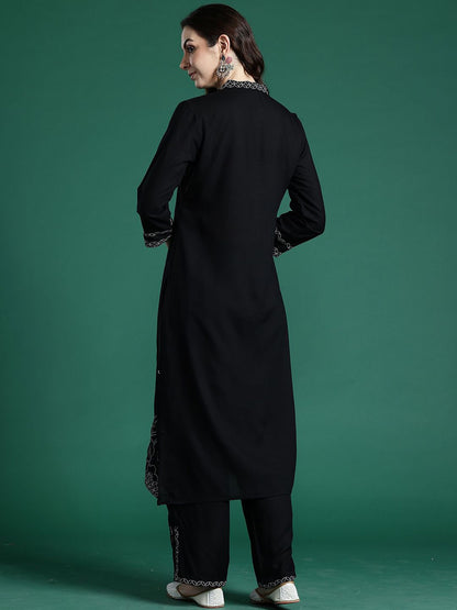 Indyancart IE Indo era Embroidered Tunic With Trouser Co-Ords