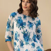Dhiyona IE Women Floral Printed Pleated Pure Cotton Kurta with Trousers