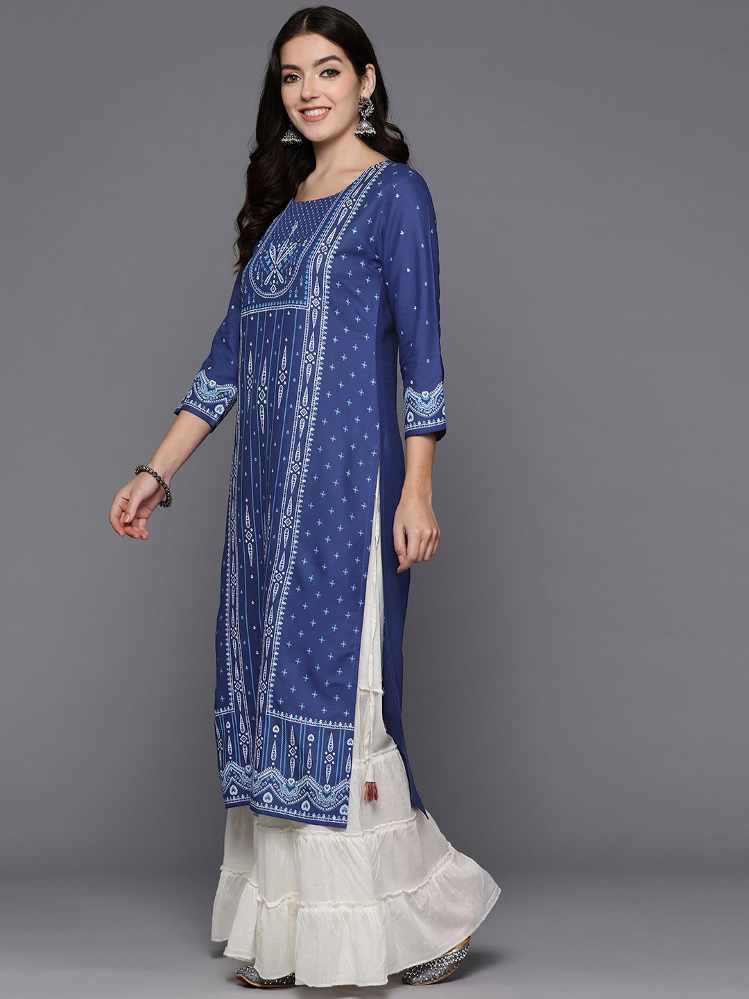 Indyancart IE Pack of 2 Ethnic Motifs Printed Kurta