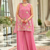 Dhiyona IE Floral Embroidered Thread Work Kurta with Palazzos & Dupatta