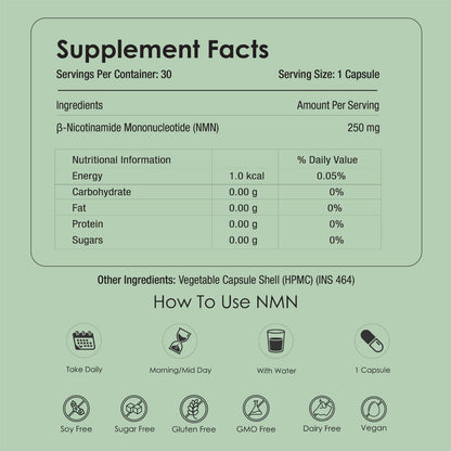 GATACA Pure ?-NMN -  250 mg Capsules, Backed by 21 Patents