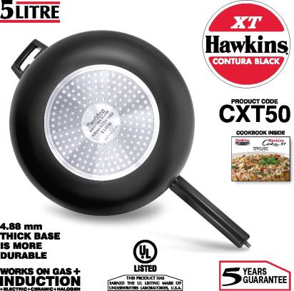 Hawkins Contura Black XT 5 L Induction Bottom Pressure Cooker (CXT50)