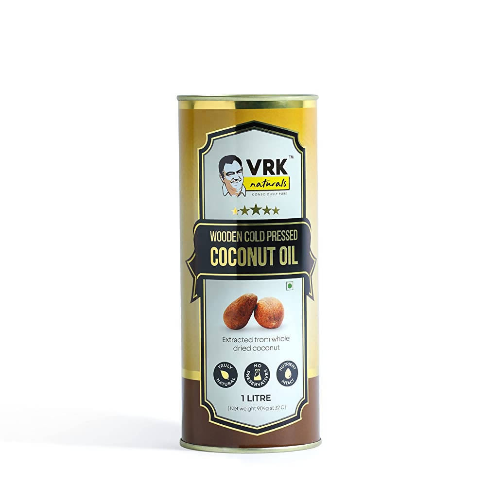 Vrk Naturals Wooden Cold Pressed Coconut Oil - Indyancart