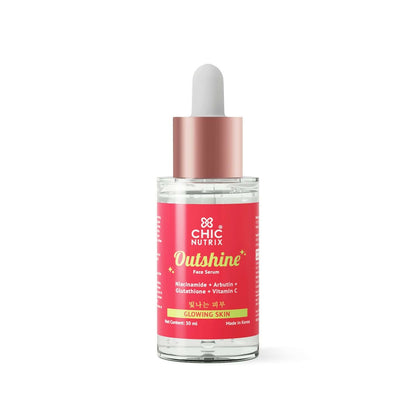 Chicnutrix Outshine Face Serum - Niacinamide + Vitamin C + Glutathione + Arbutin - Glowing Skin - Indyancart