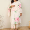 Indyancart Women's Floral Printed Regular Kurta with Trousers & With Dupatta