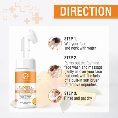 Nuerma Science Vitamin C Foaming Face Wash | To Enhance Skin Glow & Reduce Pigmentation