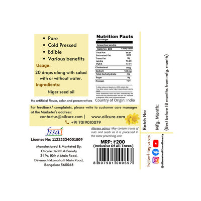 Oilcure Niger Seed Oil