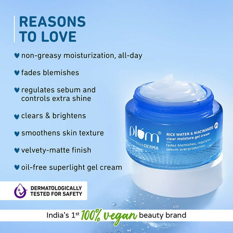 Plum Bright & Clear Skin sunscreen tube with SPF, featuring niacinamide and salicylic acid for healthy, protected skin.