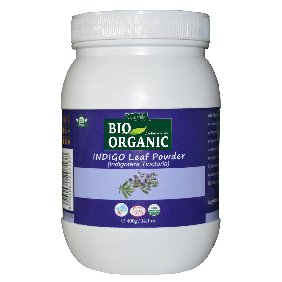 Indus Valley Bio Organic Indigo Powder, 100% Organic Natural Hair Coloring & Arrests Early Greying