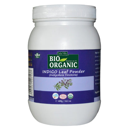Indus Valley Bio Organic Indigo Powder, 100% Organic Natural Hair Coloring & Arrests Early Greying
