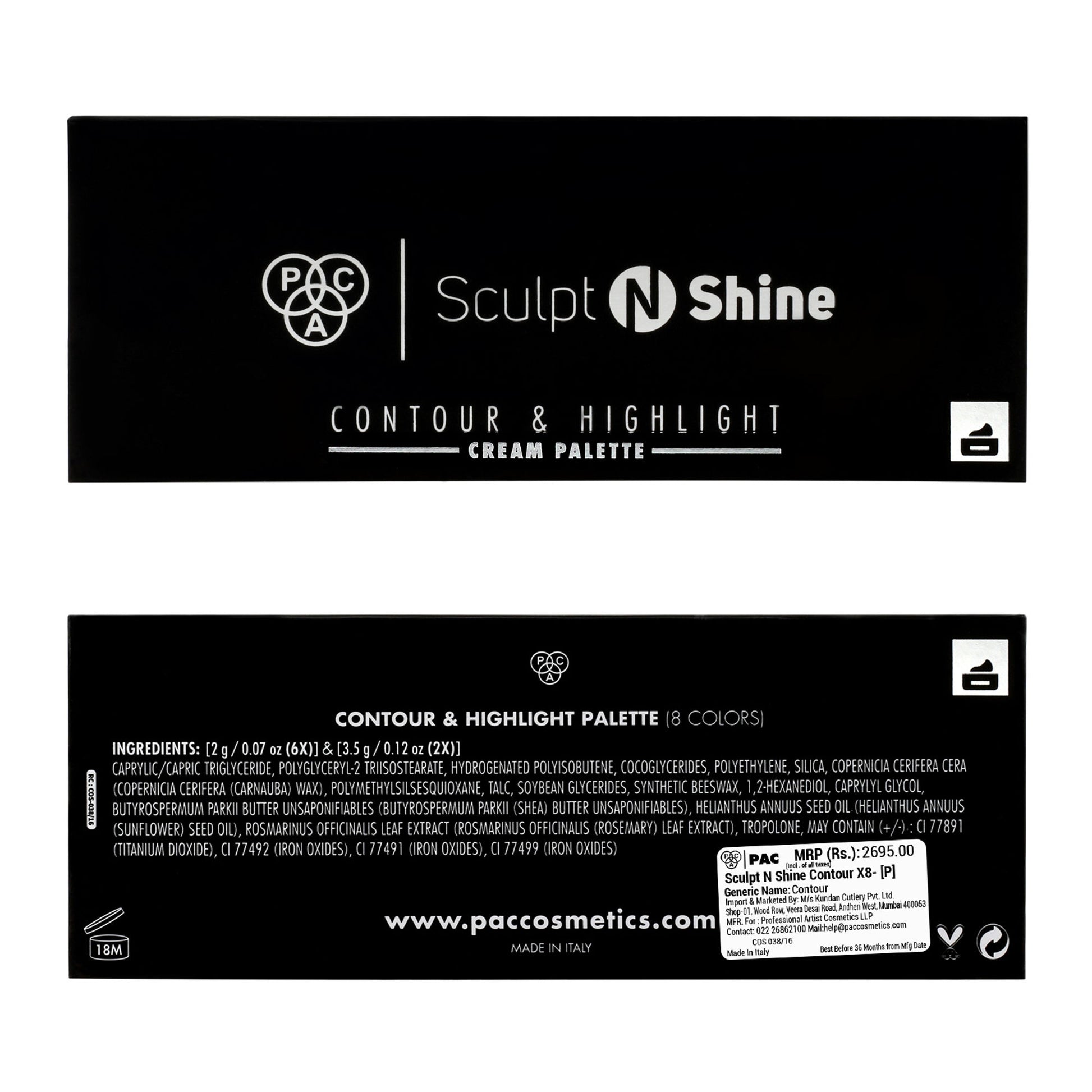 PAC Sculpt N Shine Cream Contour X8