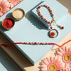 Dhiyona Set Of 2 Gold Toned Red Artificial Beads Bhaiya Bhabhi Rakhi