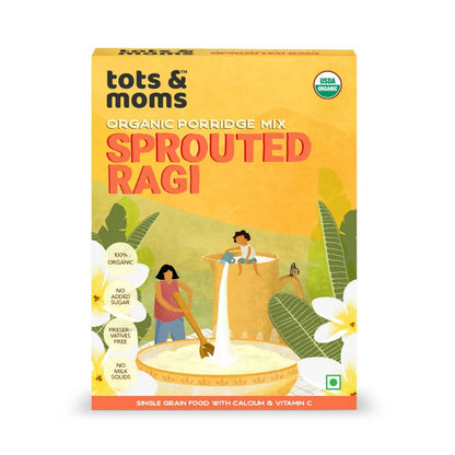 Tots and Moms Organic Sprouted Ragi Porridge Mix - Indyancart