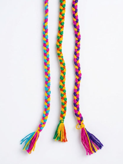 Anouk Set Of 3 Multicolor Thread Rakhi With Roli Chawal Chandan Mishri