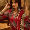 Dhiyona SN Women's Floral Printed V-Neck Sequinned Cotton Straight Kurta With Trouser & Dupatta