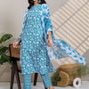 Dhiyona IE Women Floral Printed Regular Pure Cotton Kurta With Trousers & Dupatta