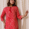 Dhiyona IE Printed Tie-Up Neck Tunic With Trouser