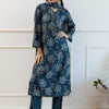 Dhiyona SN Women's Floral Printed Notch Neck Mirror Work Modal Muslin Kurta & Trousers With Dupatta