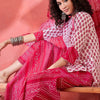 Dhiyona SN Women's Floral Printed Round Neck Pure Cotton Straight Kurti With Sharara & Dupatta