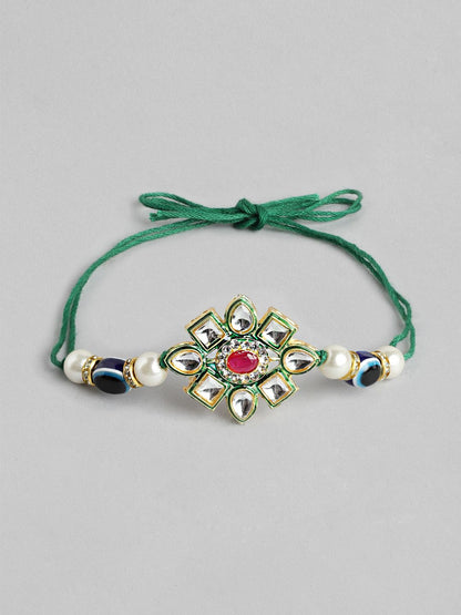 Anouk Unisex Set of 2 Beaded Bhai Bhabhi Rakhis With Roli & Chawal