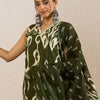 Indyancart IE Women Ethnic Motifs Printed Regular Pure Cotton Kurta with Trousers & With Dupatta