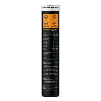 Auric Ayurvedic Lung Detox Effervescent Tablets in a glass with tablets and a natural herbal backdrop