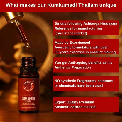 Shesha Ayurveda Kumkumadi Brightening Lip Balm in a small jar, showcasing the natural herbal formula for glowing lips.