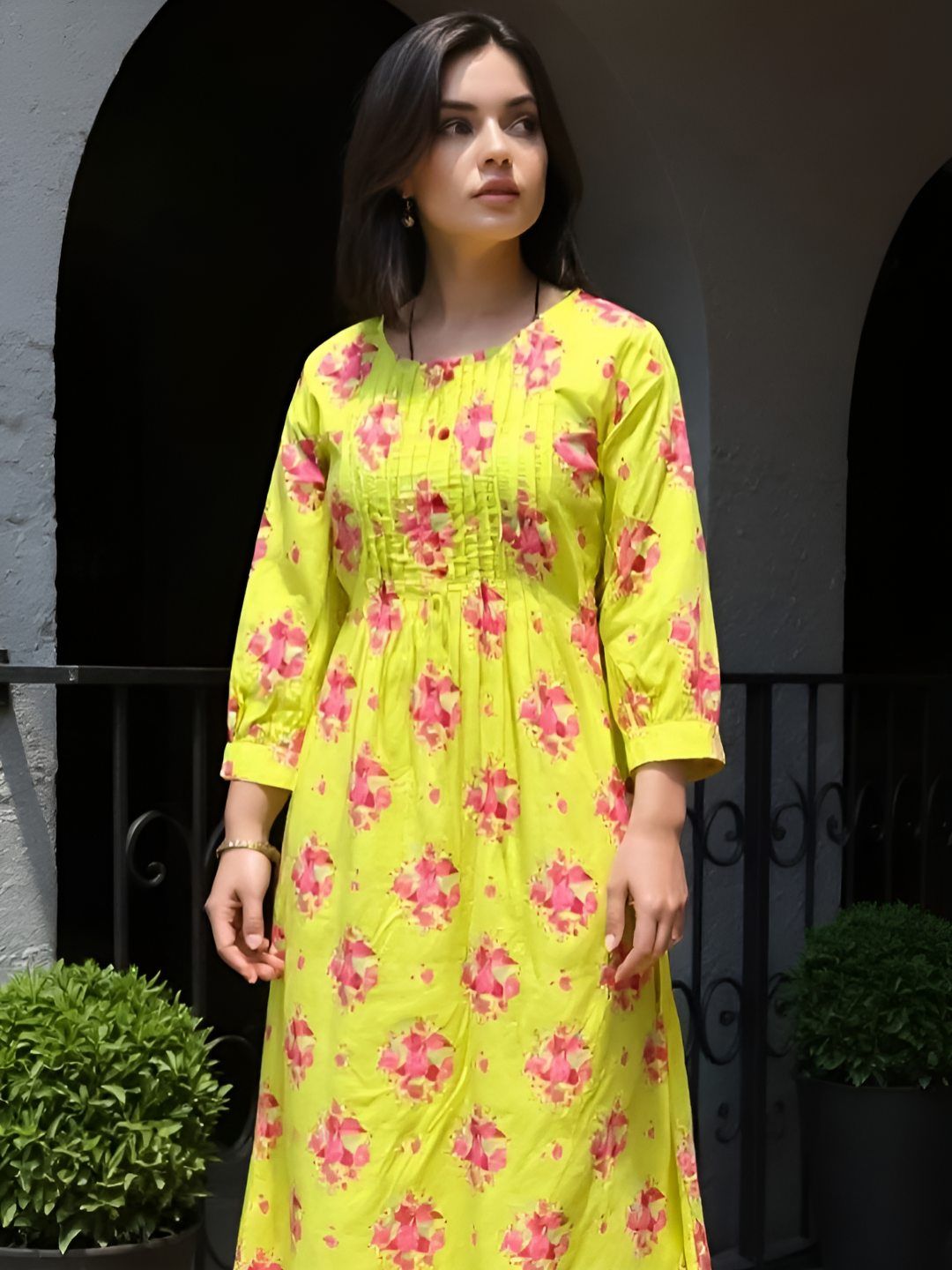 Indyancart IE Printed Pure Cotton Tunic & Trousers