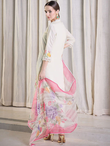 Women Floral Embroidered Kurta with Trousers & Dupatta