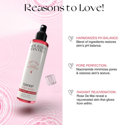 Nourish Mantra Dewy Rose Toner with Niacinamide & Vitamin B5 for Radiant