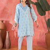 Dhiyona SN Women's Floral Schiffli Embroidered Thread Work Pure Cotton Straight Kurta With Trousers