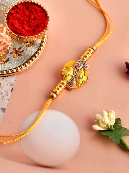 Anouk Sequinned & Zardosi Rakhi With Roli Chawal & Card