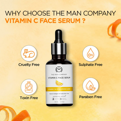 The Man Company 40% Vitamin C face serum bottle with dropper tip, displayed on a neutral background.