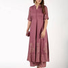 Aniyah Rayon Block Print Flared Anarkali Kurta Dusty Pink (AN-157K)