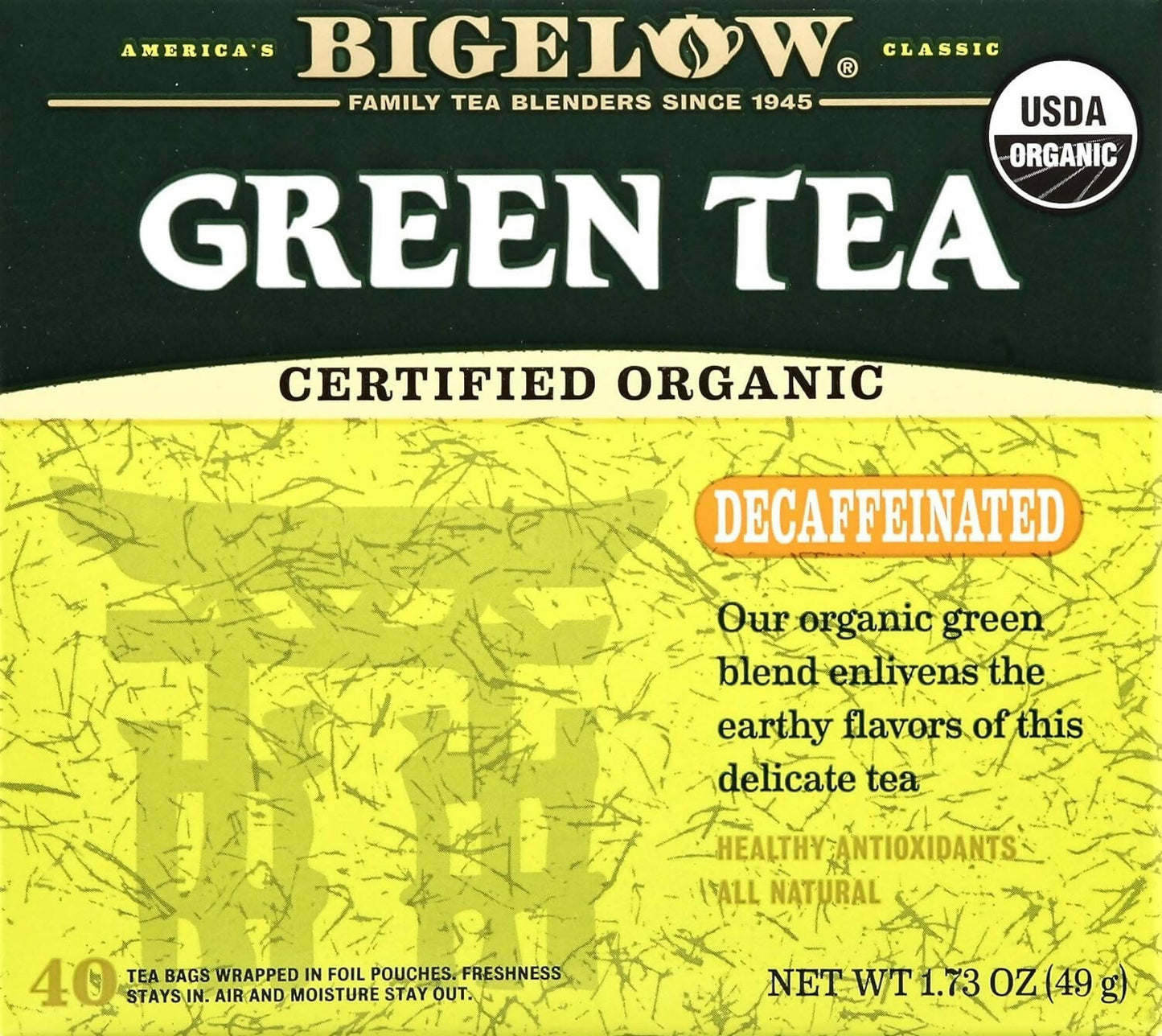Bigelow DeCafeeinated Organic Green Tea