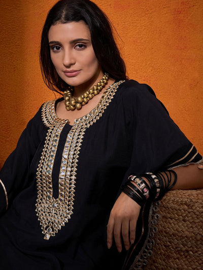 Indyancart SN Women's Embroidered Kurta With Trouser