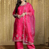 Indyancart IE Women Ethnic Motifs Embroidered Regular Kurta with Trousers & With Dupatta