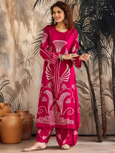 Indyancart SN Women's Ethnic Motifs Printed Kurta with Salwar