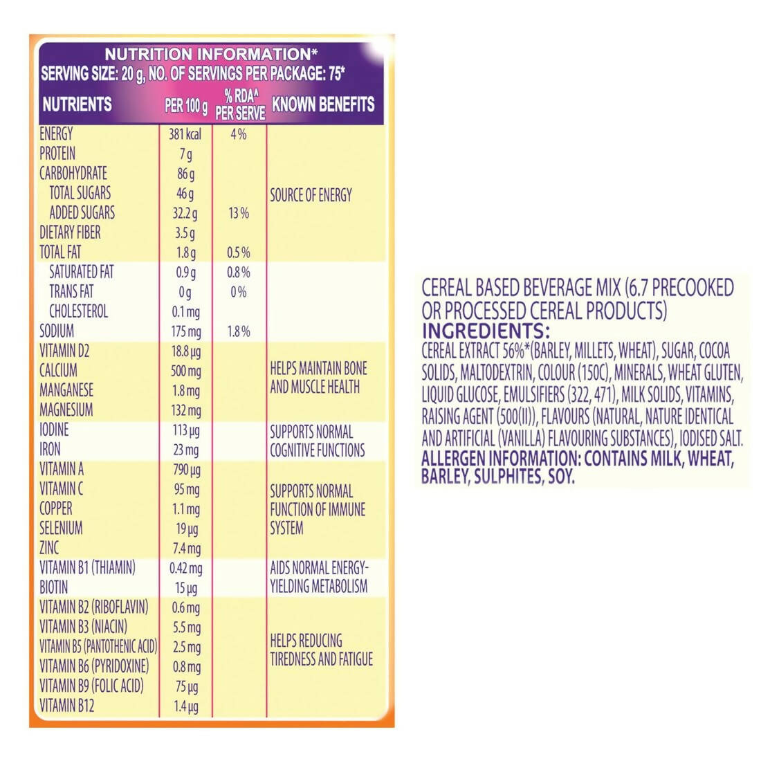Cadbury Bournvita Chocolate Nutrition Drink - Indyancart