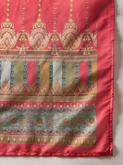 Dhiyona IE Women Floral Printed Regular Beads and Stones Kurta with Trousers & Dupatta