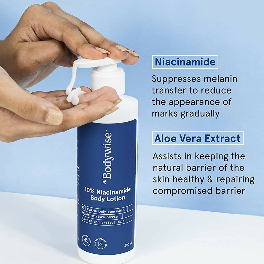 BeBodywise 10% Niacinamide Body Lotion for Reducing Acne Marks - Indyancart