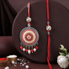 Dhiyona Bhaiya Bhabhi Charming Floral Thread Rakhi With Roli Chawal & Greetings Card